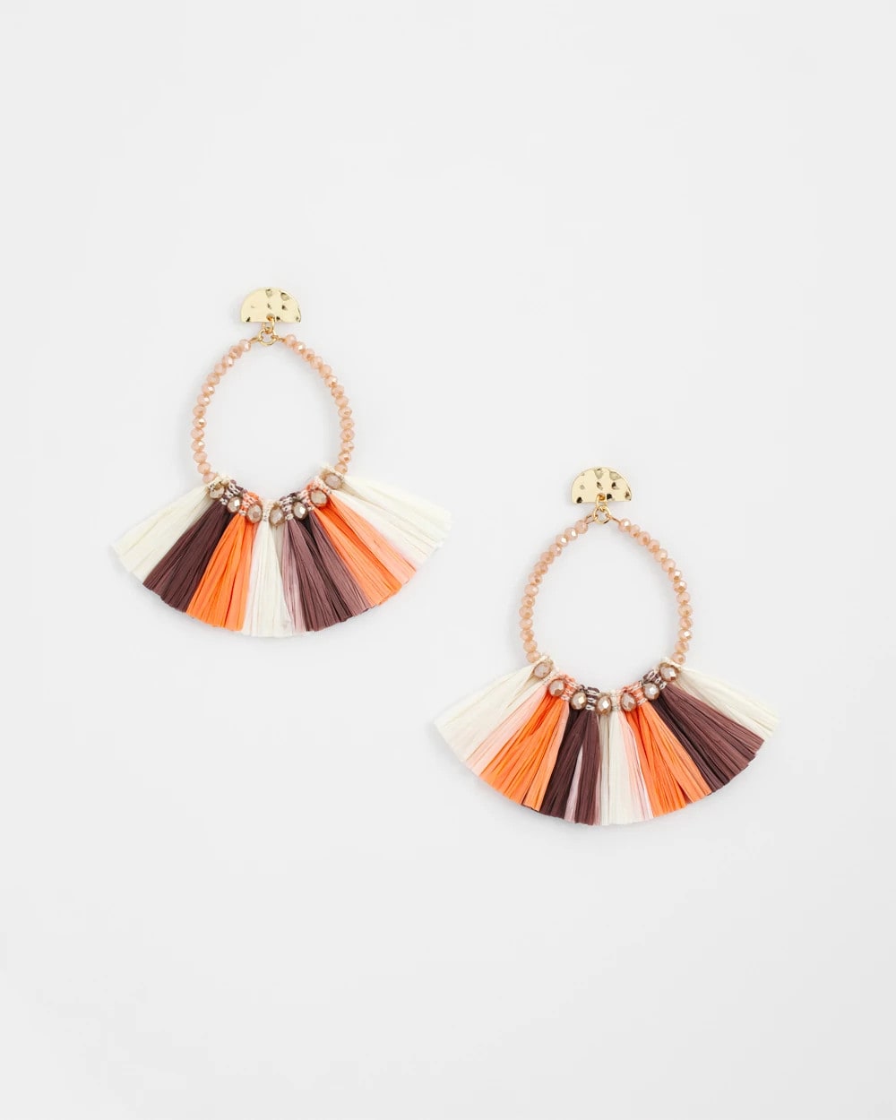Chico's Online Sunset Peach No Droop® Raffia Seed Bead Earrings