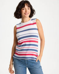 Chico's Online Passport Blue Cotton Button Trim Tank
