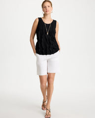 Chico's Discount Black 3-D Ruffled Tank