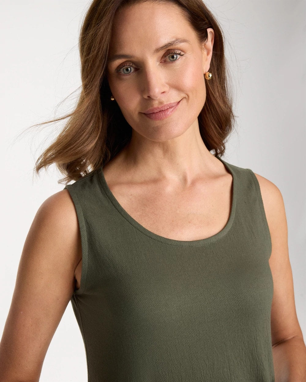 Chico's For Sale Kelp Forest Knit Gauze Tank