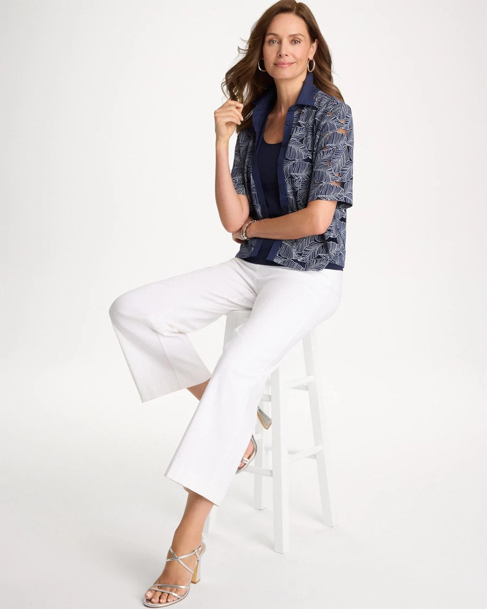 Chico's Discount Passport Blue Burnout Camp Tee