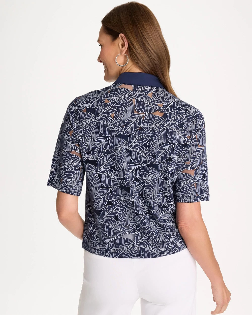 Chico's Discount Passport Blue Burnout Camp Tee