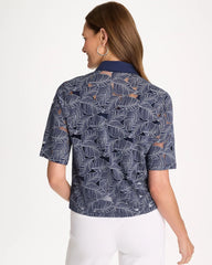 Chico's Discount Passport Blue Burnout Camp Tee