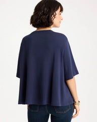 Chico's Sale Passport Blue Caviar Beaded Cotton Tee