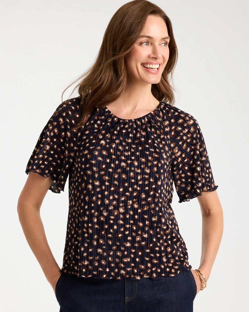 Chico's For Sale Passport Blue Spotted Bodre Tee