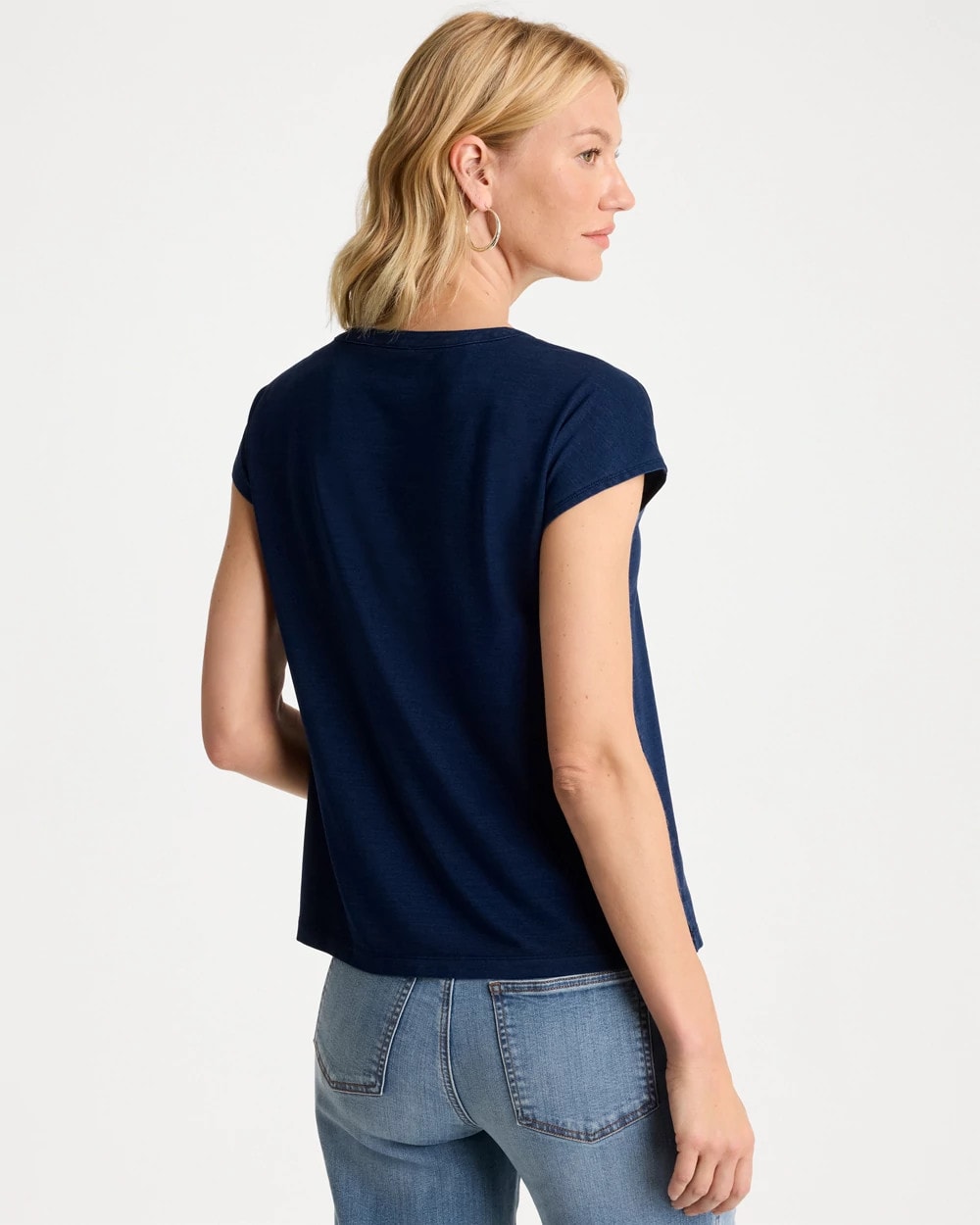 Chico's For Sale Riviera Authentic Refined Denim Button Tee