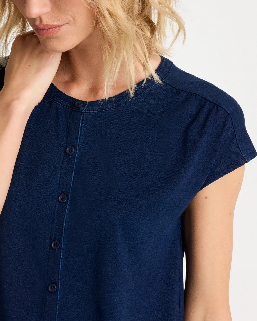 Chico's For Sale Riviera Authentic Refined Denim Button Tee