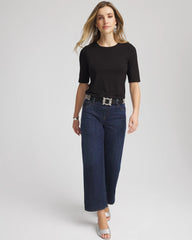 Chico's Discount Black Elbow Sleeve Tee