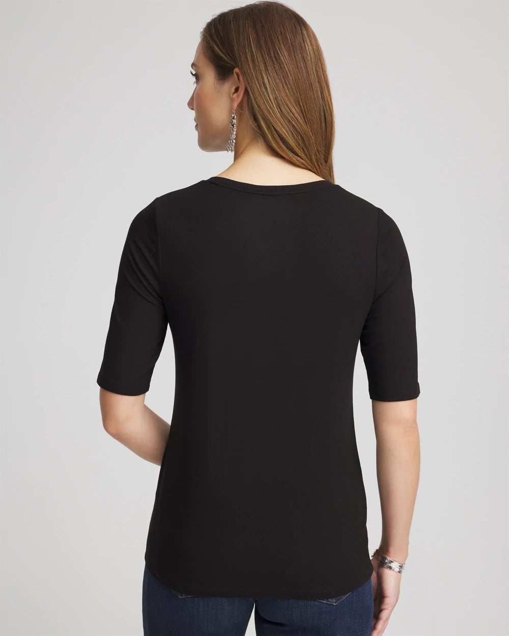 Chico's Discount Black Elbow Sleeve Tee