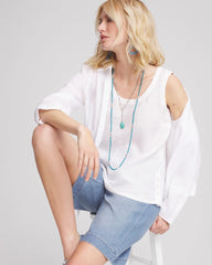 Chico's Outlet Alabaster Sleeveless Linen Tank Top