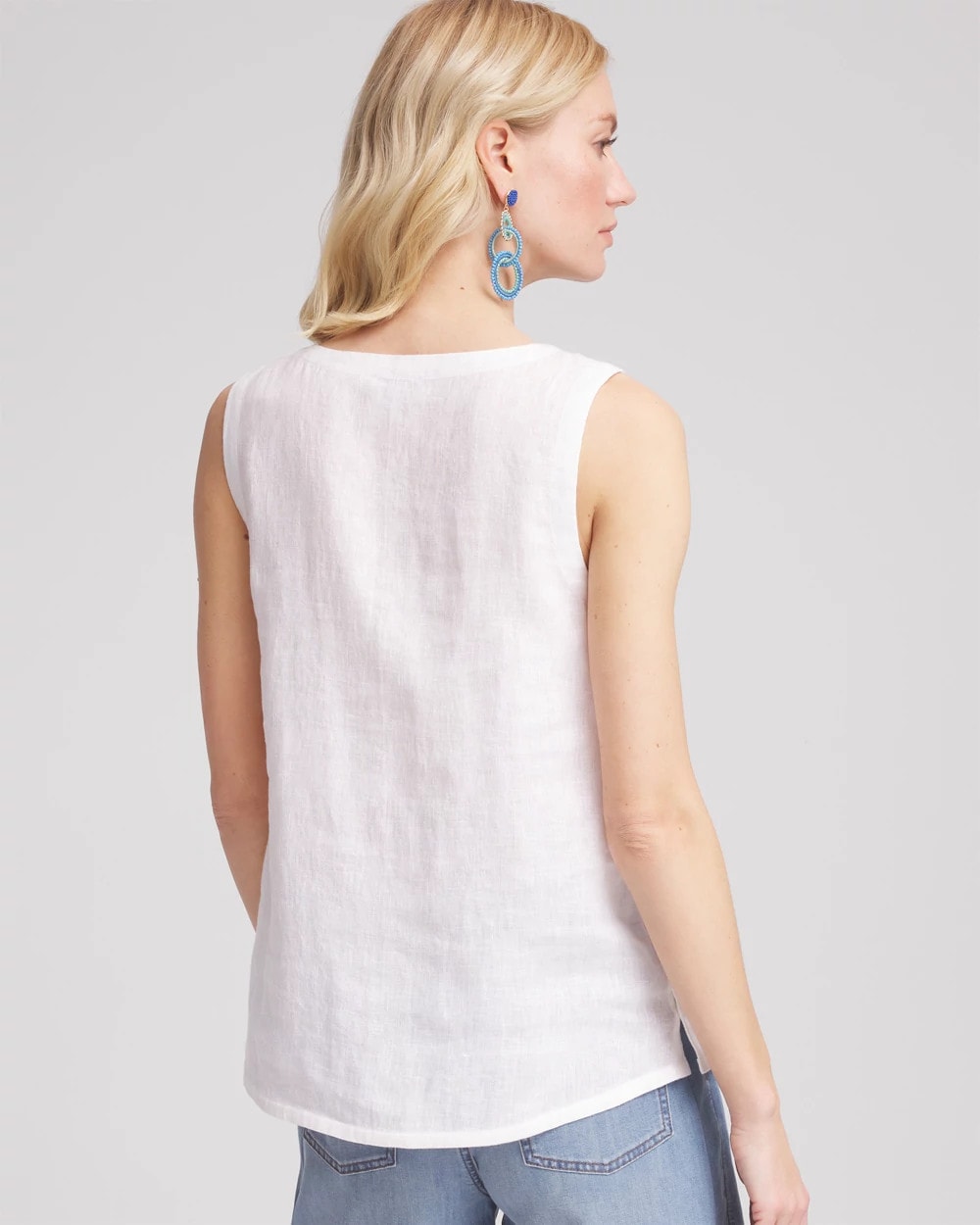 Chico's Outlet Alabaster Sleeveless Linen Tank Top