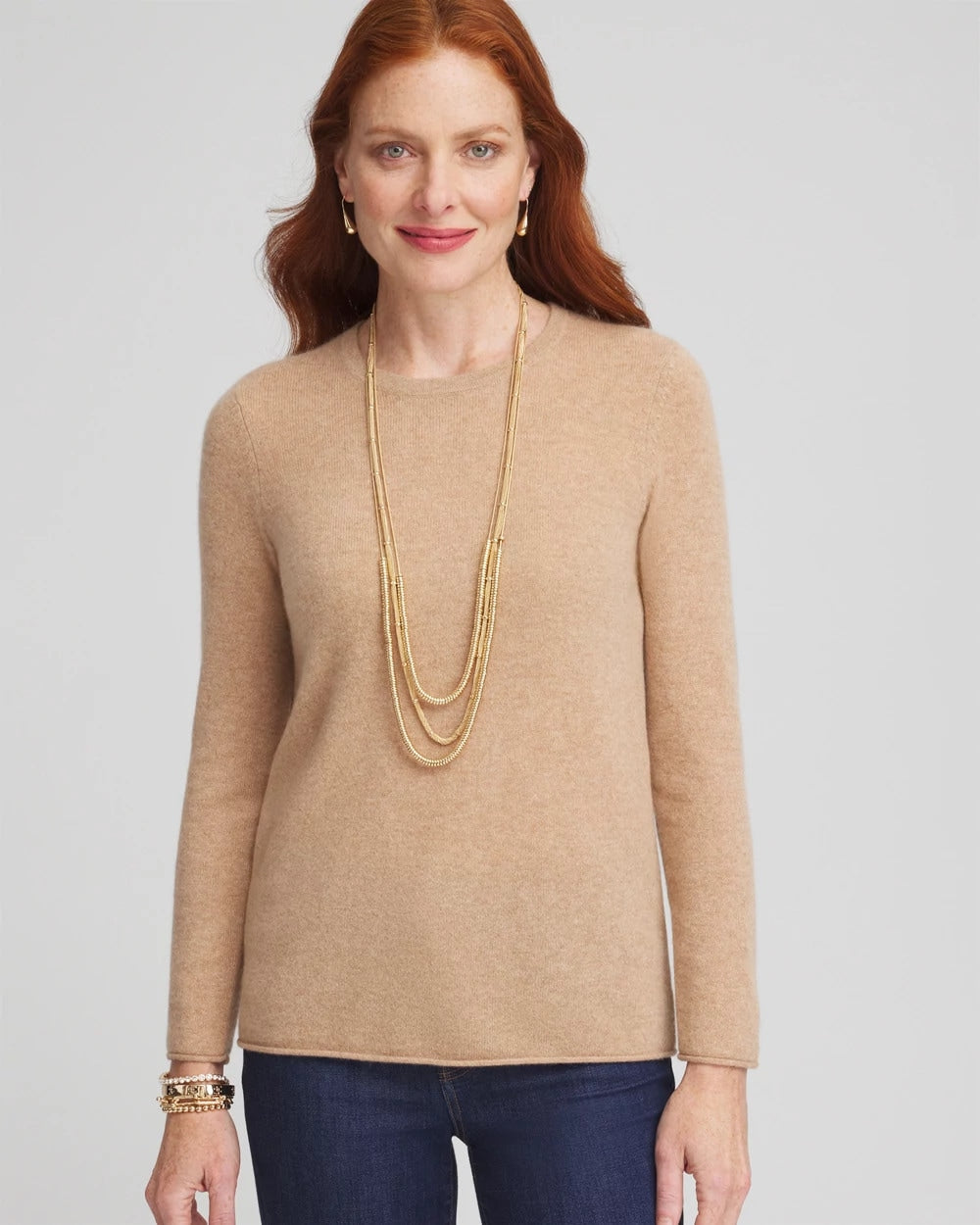Chico's For Sale Camel Cashmere Crewneck Sweater