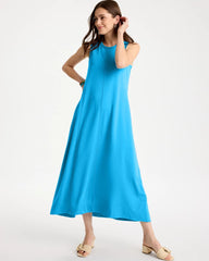 Chico's Sale Blue Tide Jersey Knit Maxi Dress