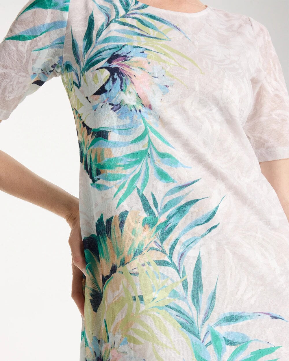 Chico's On Sale Alabaster Jersey Knit Tropical Maxi Dress