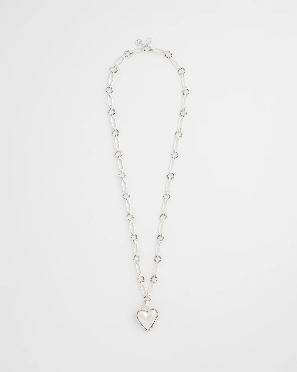 Chico's Sale Silver Heart Twice As Nice Pendant Necklace