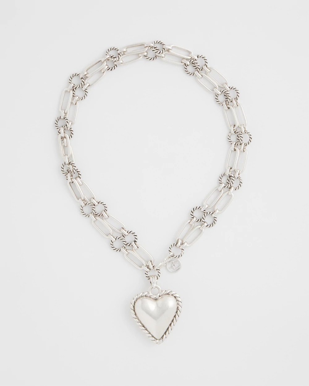 Chico's Sale Silver Heart Twice As Nice Pendant Necklace