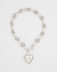 Chico's Sale Silver Heart Twice As Nice Pendant Necklace