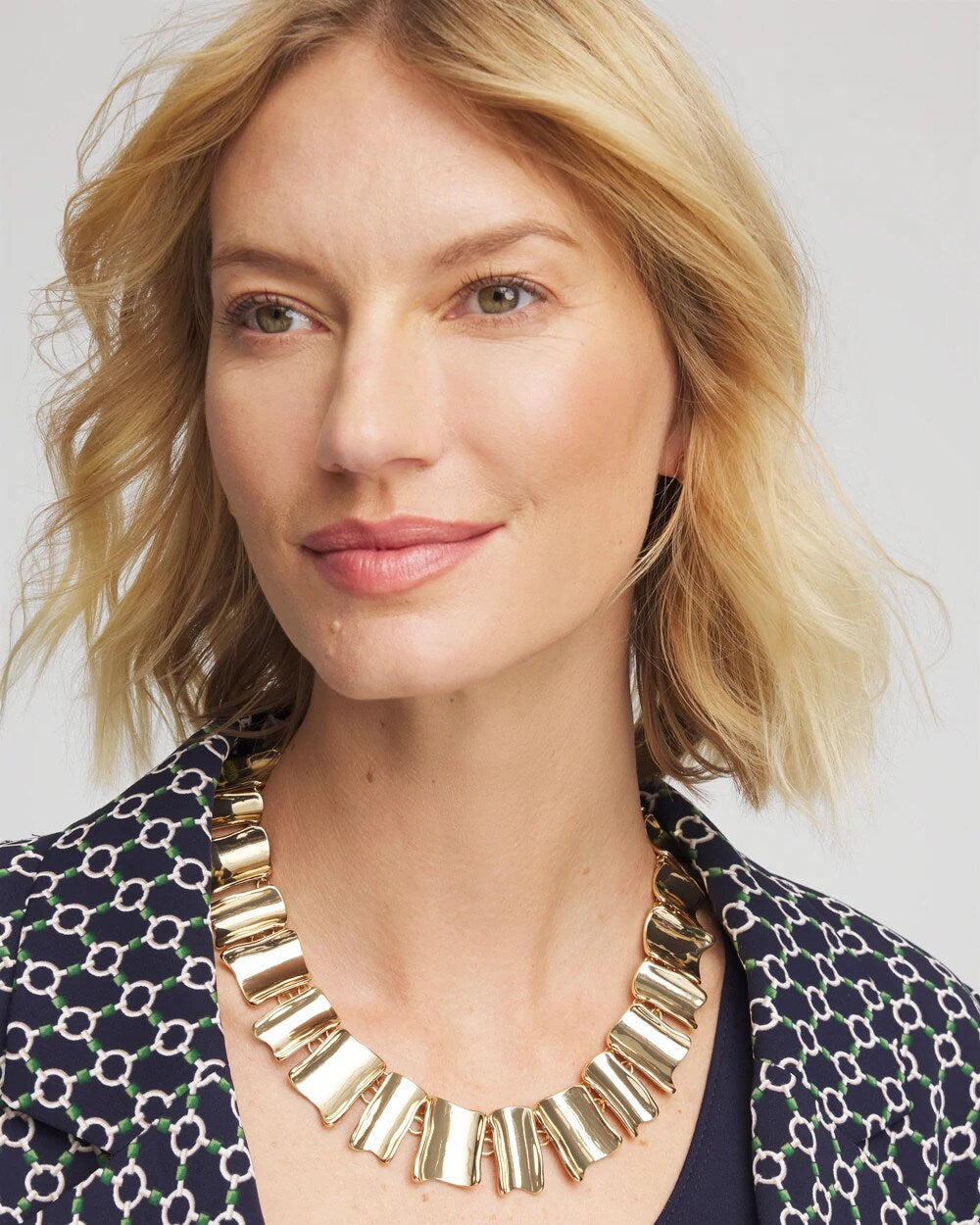 Chico's Online Gold Gold Wave Collar Necklace
