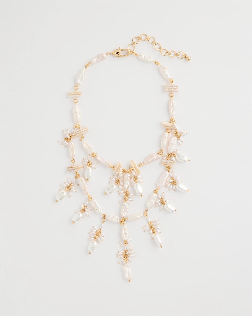 Chico's Discount Pearl Chico's Originals Pearl Cluster Bib Necklace