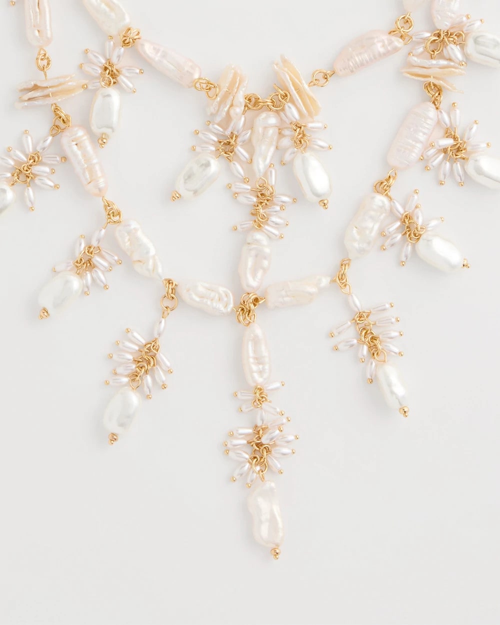 Chico's Discount Pearl Chico's Originals Pearl Cluster Bib Necklace