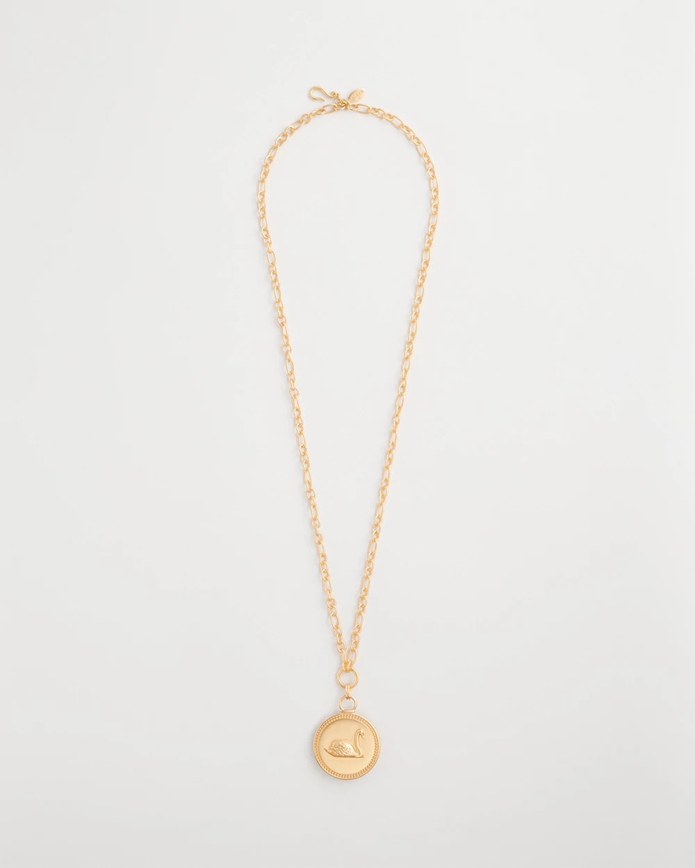 Chico's Outlet Gold Reversible Swan Pendant Necklace