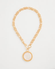 Chico's Outlet Gold Reversible Swan Pendant Necklace