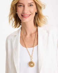 Chico's Outlet Gold Reversible Swan Pendant Necklace