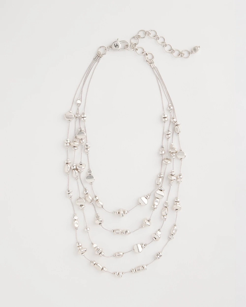 Chico's Online Silver Silvertone Nugget Illusion Necklace
