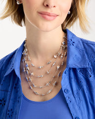 Chico's Online Silver Silvertone Nugget Illusion Necklace
