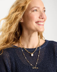 Chico's Discount Pearl Toggle Bar Pearl Pendant Necklace