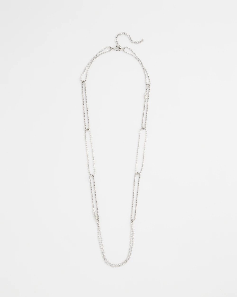 Chico's For Sale Silver Long Silver Ball Chain Single Strand