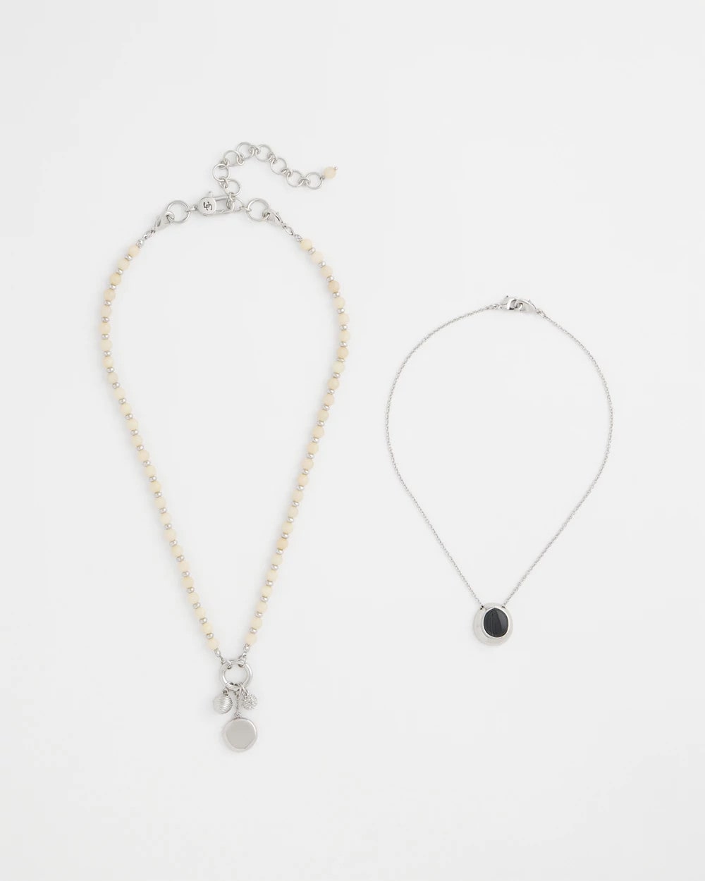 Chico's Outlet Neutral Short Double Strand Pendant