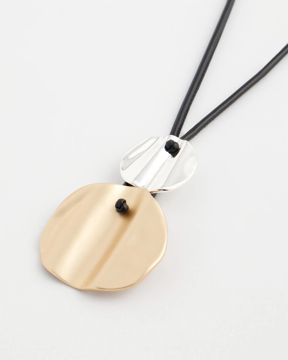 Chico's On Sale Mixed Metals Crinkle Mixed Metal Pendant