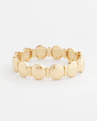 Chico's Outlet Gold Textured Circle Stretch Bracelet