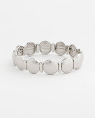 Chico's On Sale Silver Silver Textured Circle Stretch Bracelet