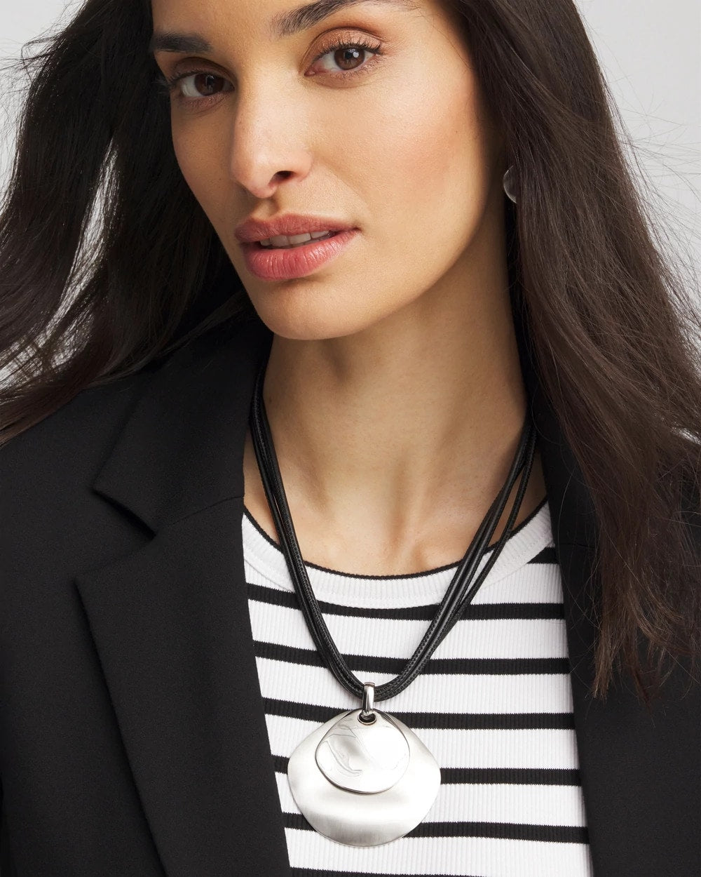Chico's Outlet Silver Silver Pendant On Cord