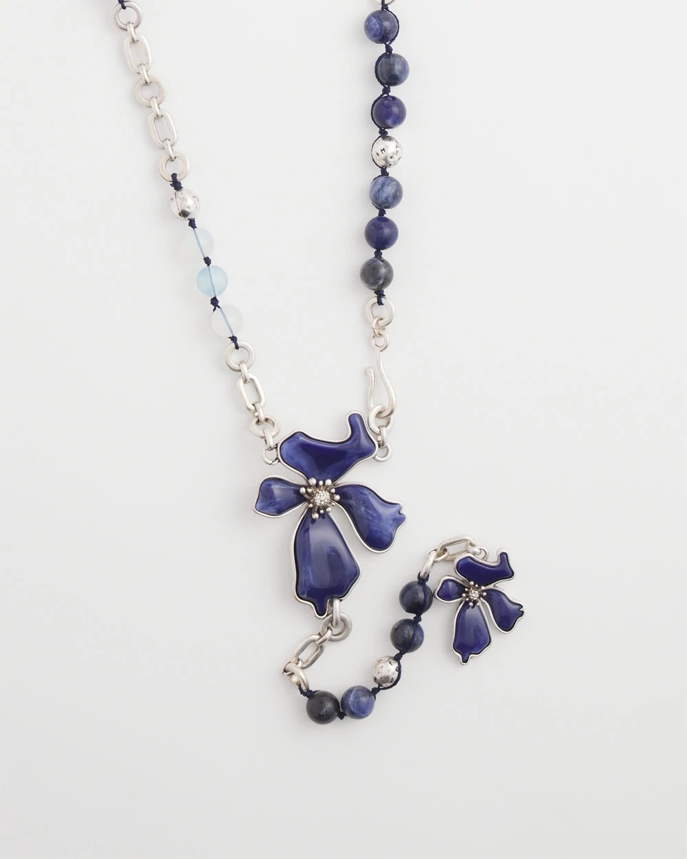 Chico's On Sale Blue Blue Flower Long Y-Necklace