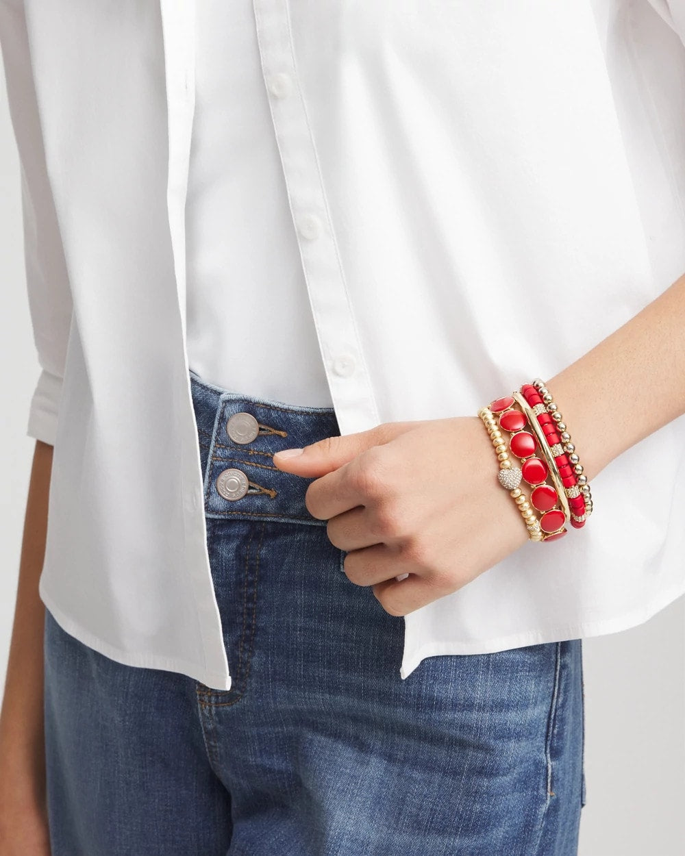 Chico's Sale Gold Gold Heart Stretch Bracelet