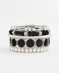 Chico's Outlet Black Black Barrel Bead Stretch Bracelet