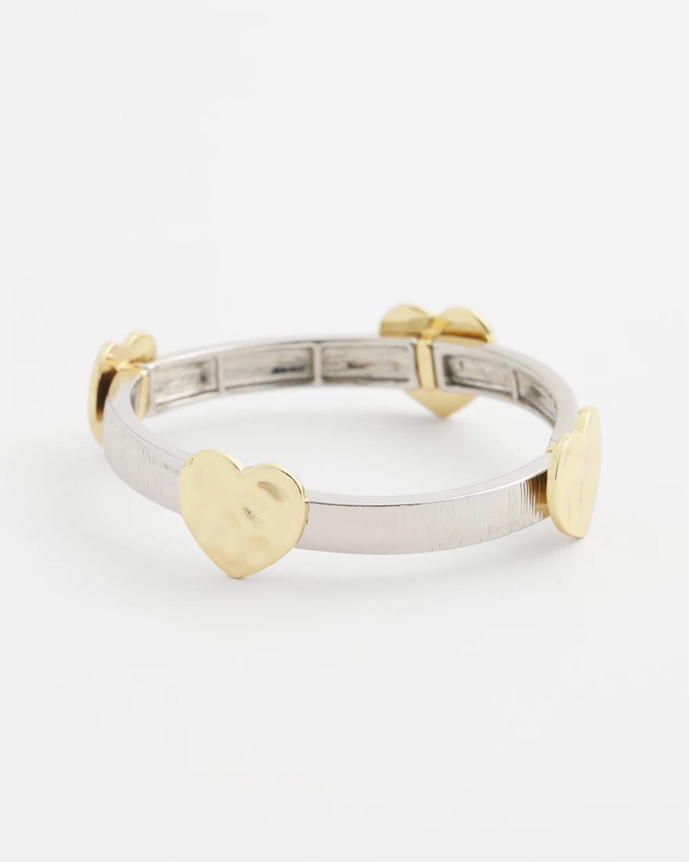 Chico's Online Mixed Metals Mixed Metal Heart Stretch Bracelet