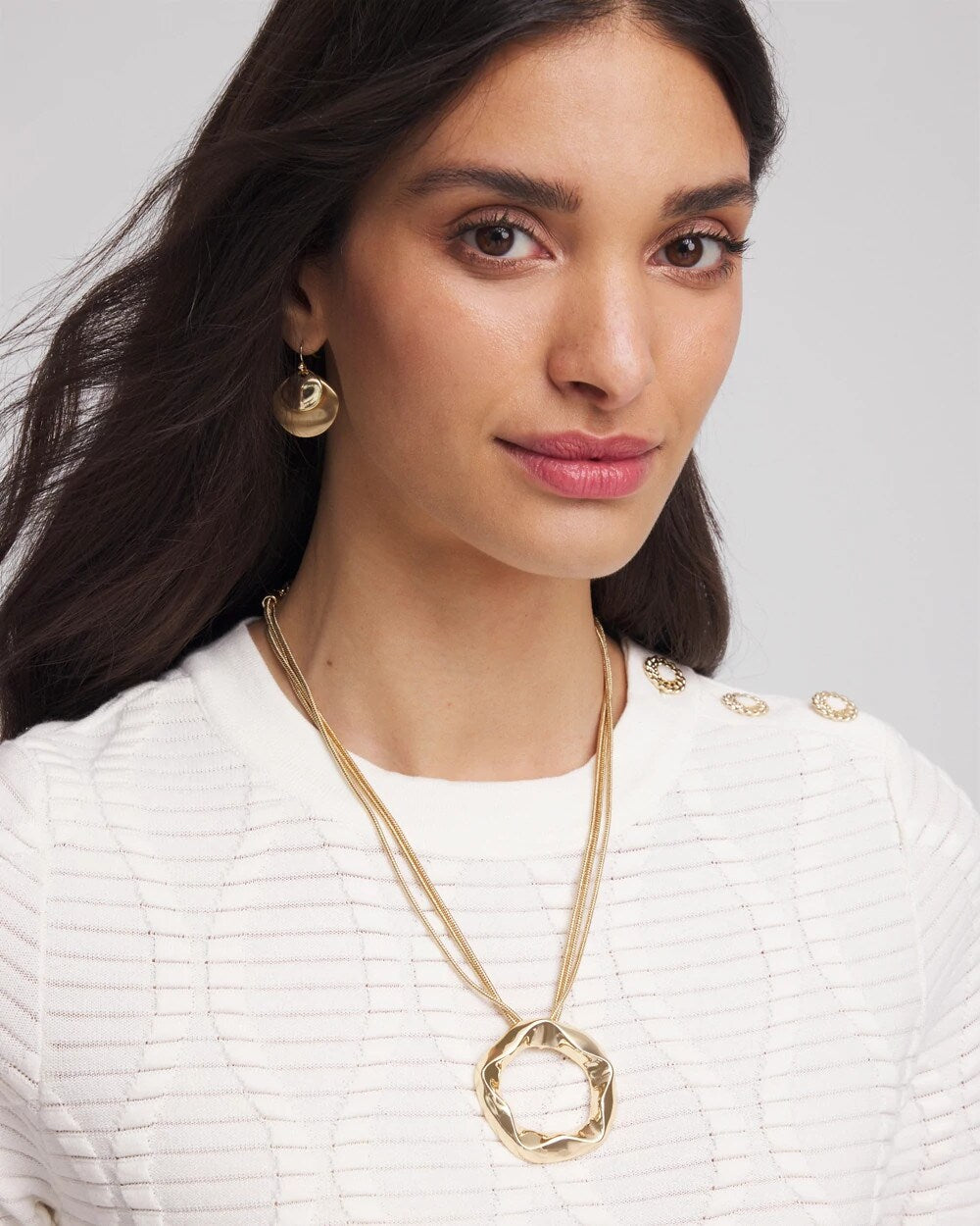 Chico's Sale Gold Short Circle Pendant