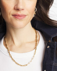 Chico's On Sale Mixed Metals Mixed Metal Heart Charm Necklace