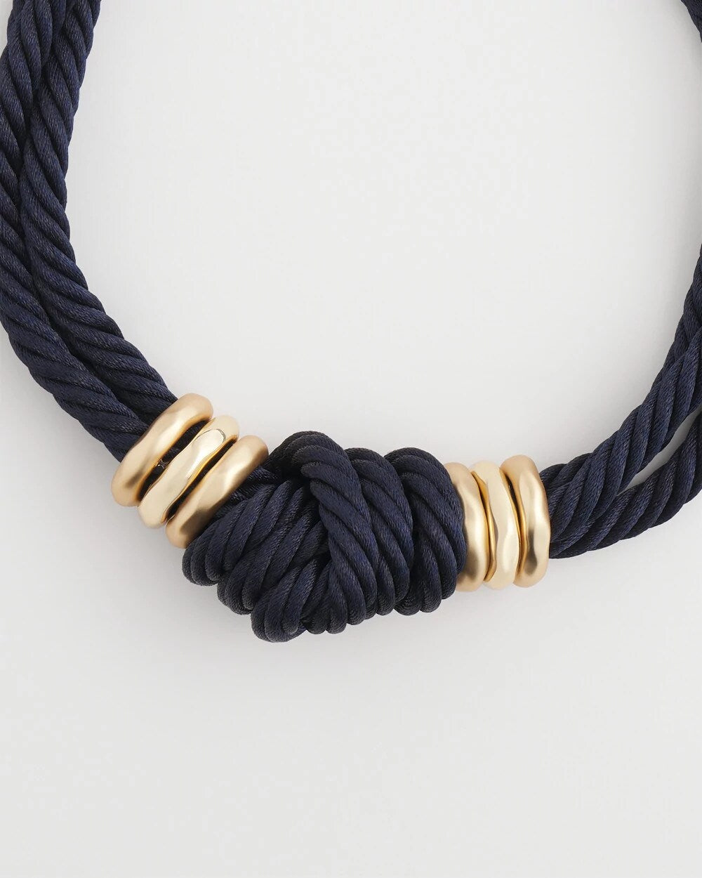 Chico's Online Navy Navy Knot Rope Necklace