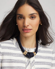 Chico's Online Navy Navy Knot Rope Necklace