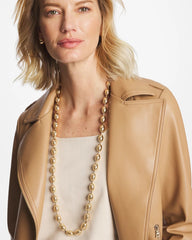 Chico's Discount Gold Gold Bead Long Single Strand Necklace