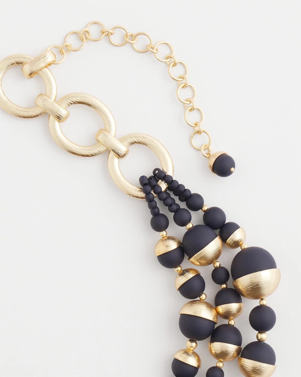 Chico's Sale Navy Gold & Navy Bead Necklace
