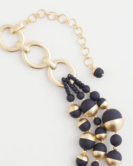 Chico's Sale Navy Gold & Navy Bead Necklace