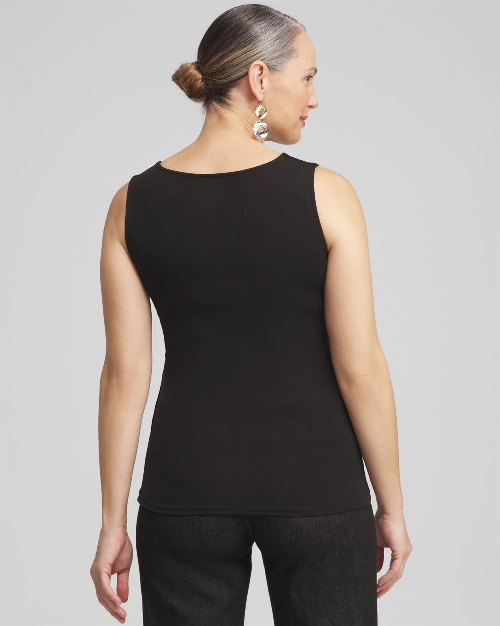 Chico's For Sale Black Contour Cotton™ Square Neck Tank