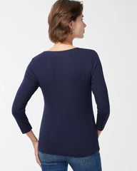 Chico's Online Classic Navy Touch of Cool™ Square Neck Tee