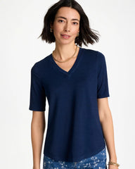 Chico's Outlet Riviera Authentic Cotton Slub V-Neck Tee